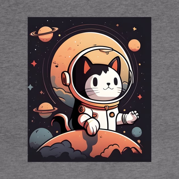 Catronaut Cute Cat Astronaut Deep In Space Cosmic Cat Science - Funny Cats by Rochelle Lee Elliott